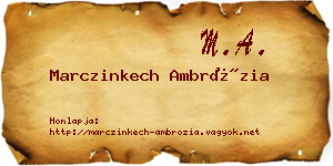Marczinkech Ambrózia névjegykártya